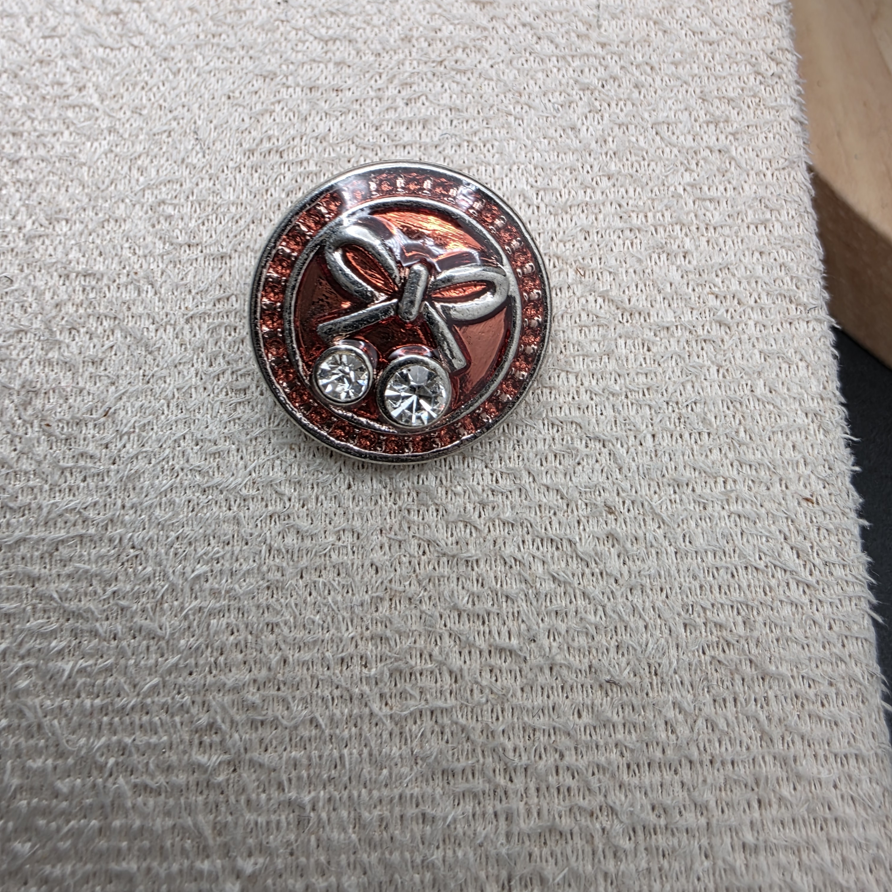Silver And Red Snap Button With Gem Accents (1891)
